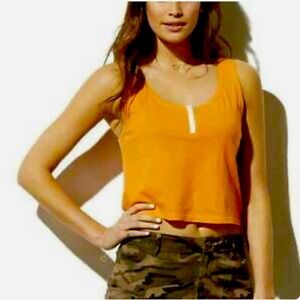 Adam Levine Orange Cropped Tank Top-XL NWOT